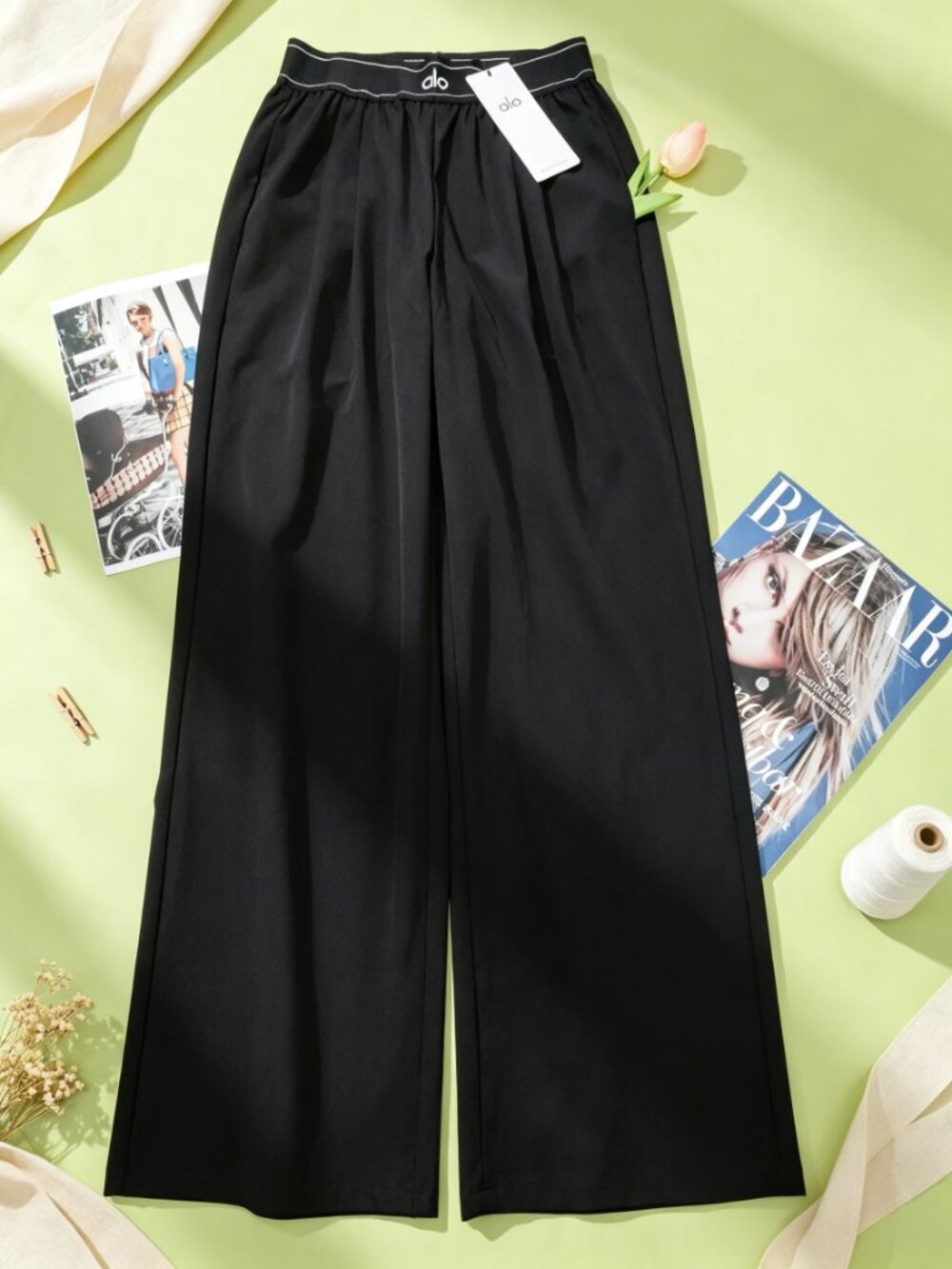 ALO Yoga Suit Up Trouser Black New Regular 30" Inseam Relaxed Fit🌸
